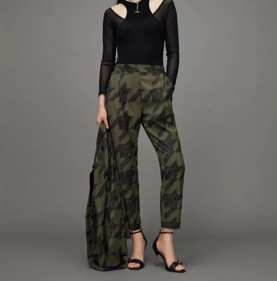 All Saints Pants - ALL SAINTS | Aleida Houndstooth Toni Tapered Trousers